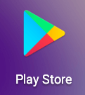 Icône Play store, un triangle multicolore avec écrit play store